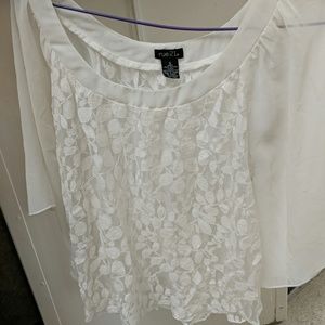 Cream lace top. Size small